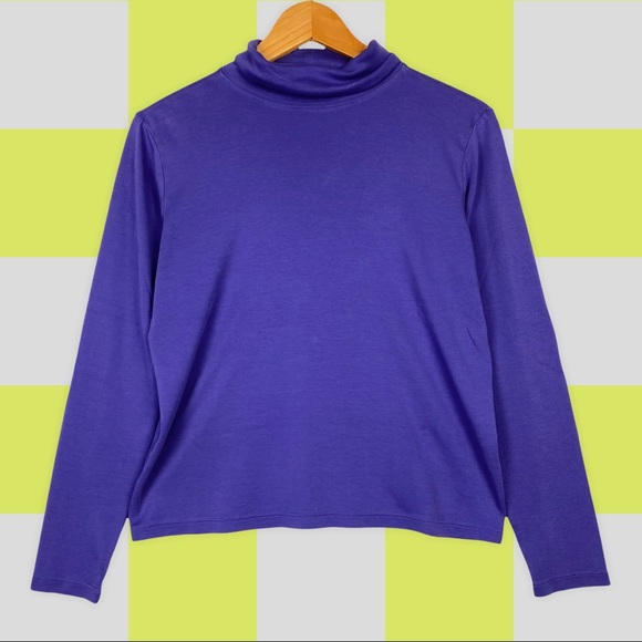 L.L. Bean Interlock Turtleneck Supima Cotton Comfy Stretch Long Sleeve Tee Shirt - Picture 9 of 9
